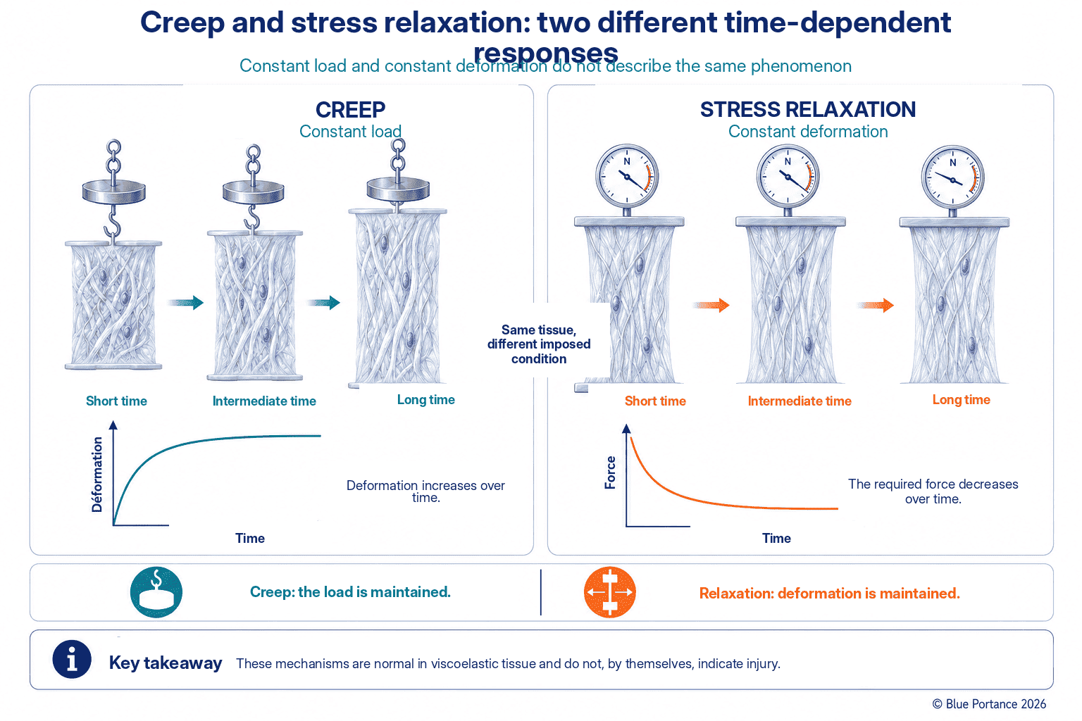 Comparison of creep under constant load and stress relaxation at constant strain