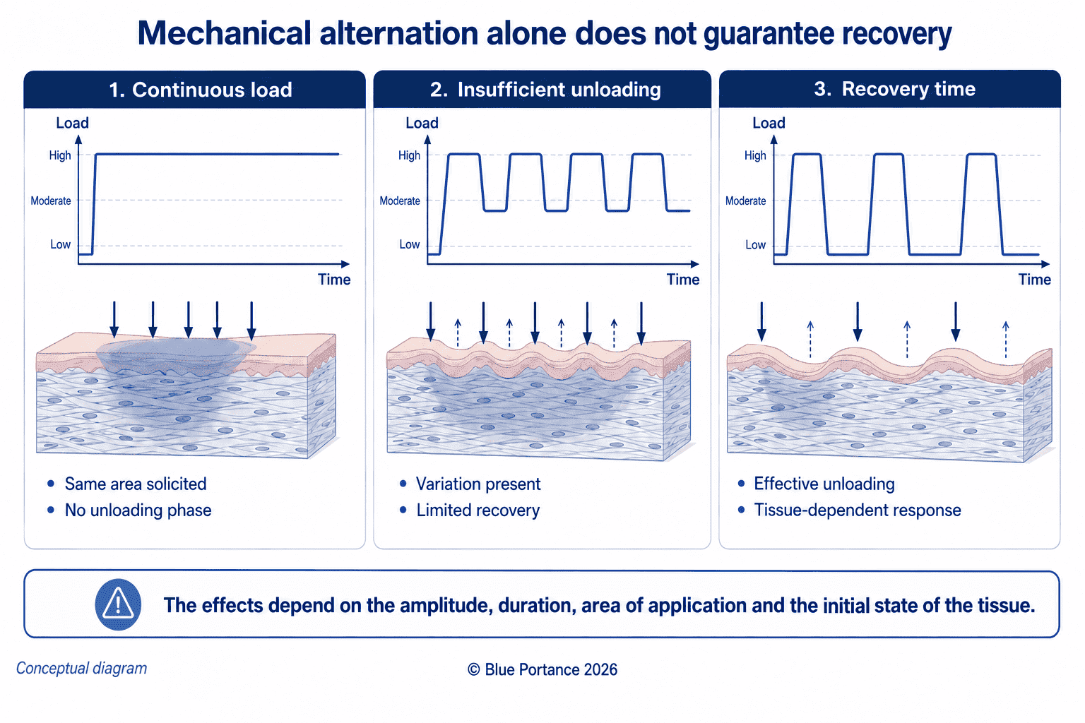 Comparison of continuous loading, insufficient alternation and alternation with recovery.
